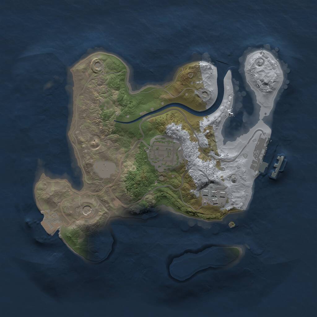 Rust Map: Procedural Map, Size: 2100, Seed: 1503284993, 5 Monuments