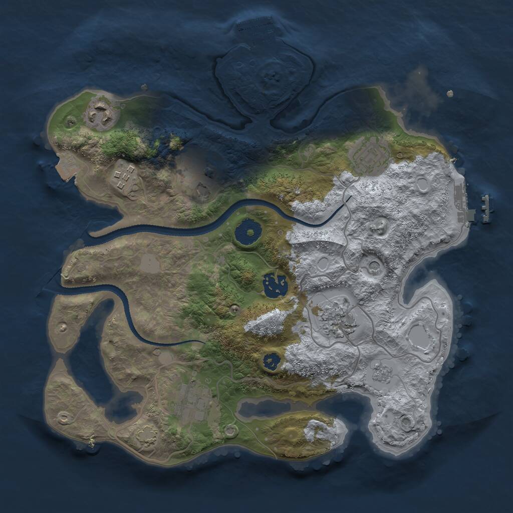 Rust Map: Procedural Map, Size: 3000, Seed: 21275, 13 Monuments