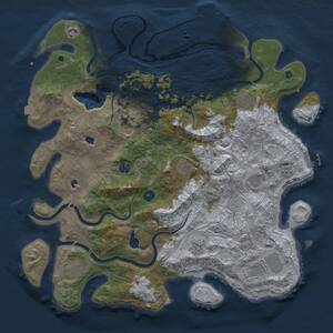 Thumbnail Rust Map: Procedural Map, Size: 4500, Seed: 1821048734, 16 Monuments