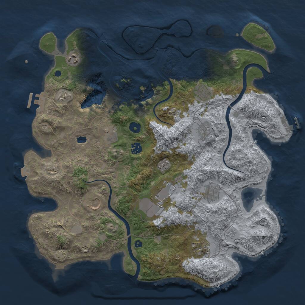 Rust Map: Procedural Map, Size: 4000, Seed: 29322, 16 Monuments