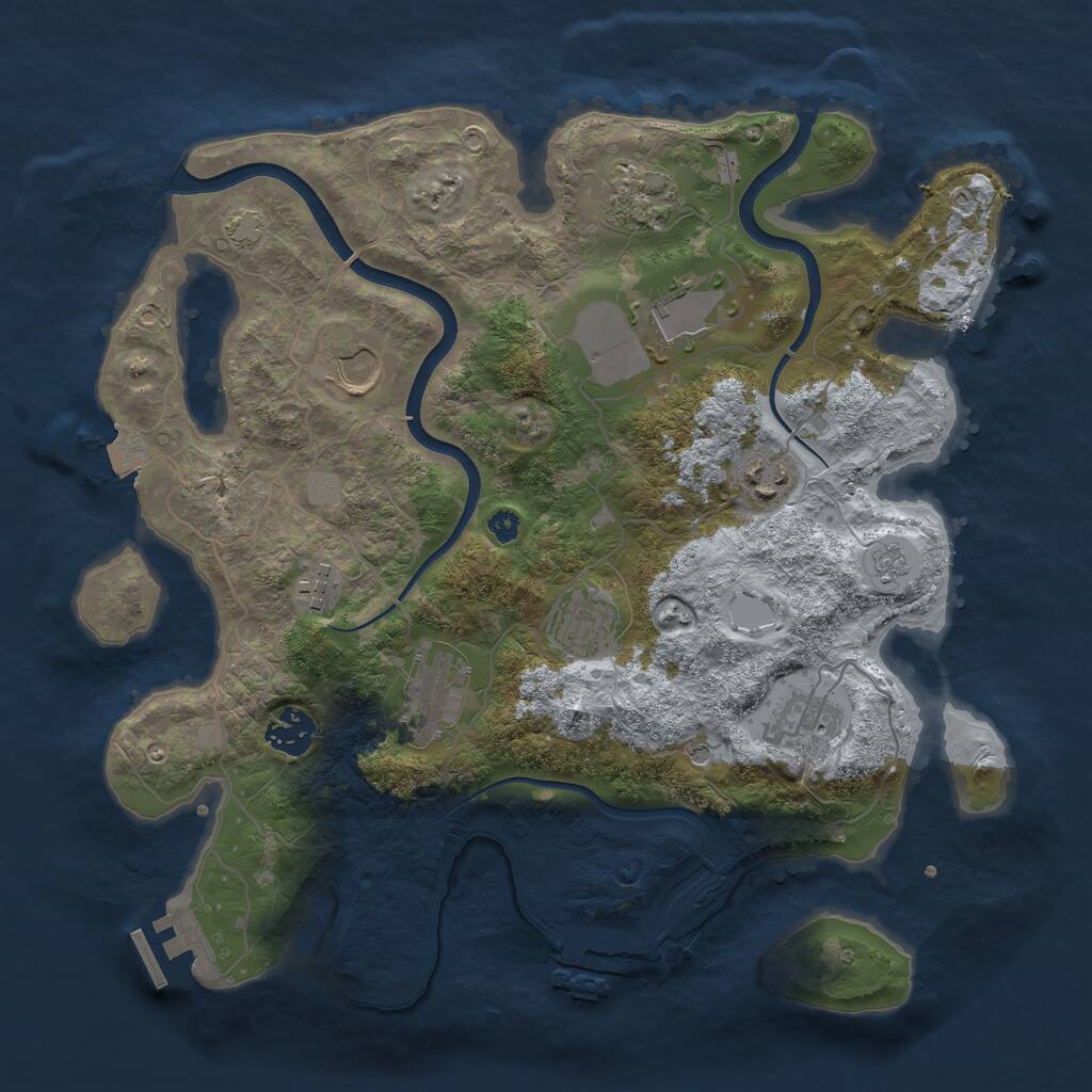 Rust Map: Procedural Map, Size: 3500, Seed: 1179484968, 15 Monuments