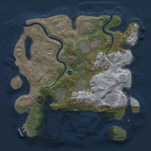 Thumbnail Rust Map: Procedural Map, Size: 3500, Seed: 1179484968, 15 Monuments