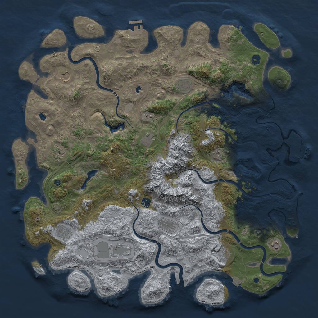 Rust Map: Procedural Map, Size: 5000, Seed: 2027325657, 17 Monuments