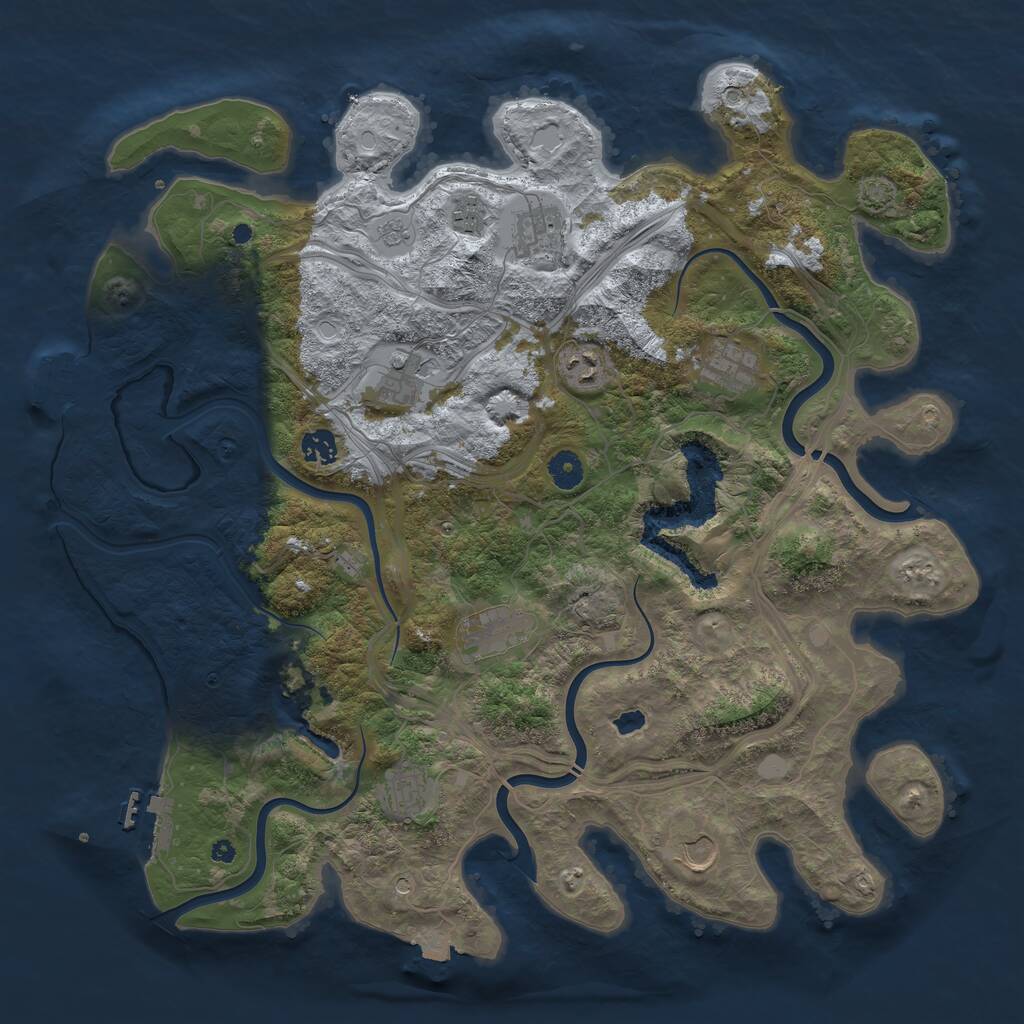Rust Map: Procedural Map, Size: 4250, Seed: 492850580, 15 Monuments