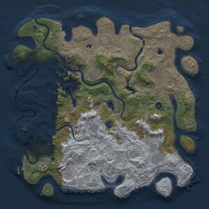 Thumbnail Rust Map: Procedural Map, Size: 4500, Seed: 2052292753, 16 Monuments