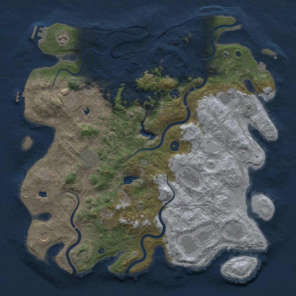 Rust Map: Procedural Map, Size: 4500, Seed: 1564775607, 17 Monuments