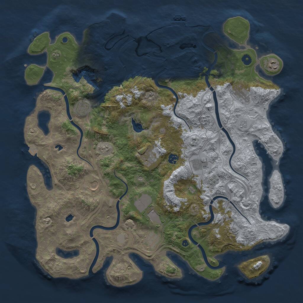 Rust Map: Procedural Map, Size: 4500, Seed: 78978978, 17 Monuments