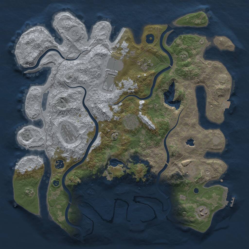 Rust Map: Procedural Map, Size: 4000, Seed: 729085911, 14 Monuments