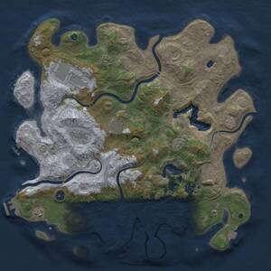 Thumbnail Rust Map: Procedural Map, Size: 4250, Seed: 722245, 15 Monuments