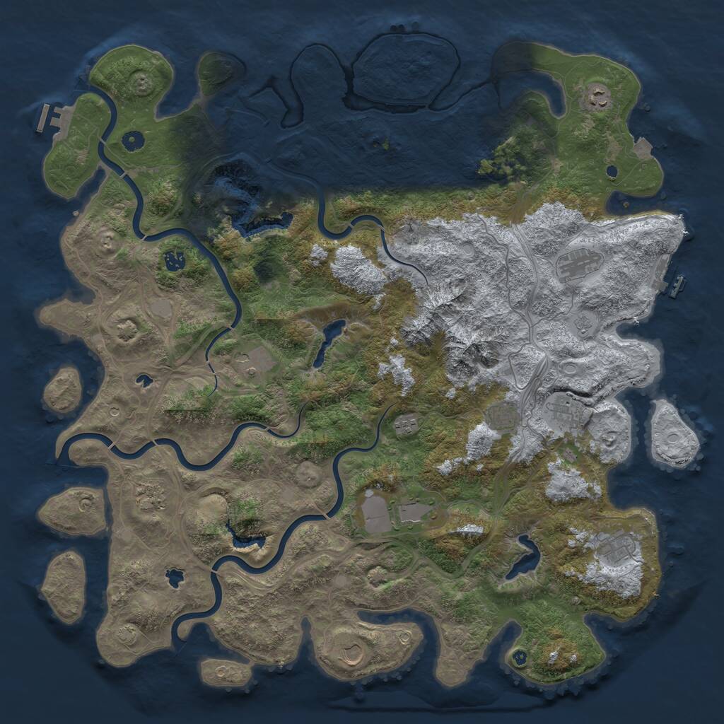 Rust Map: Procedural Map, Size: 5100, Seed: 1586358899, 17 Monuments