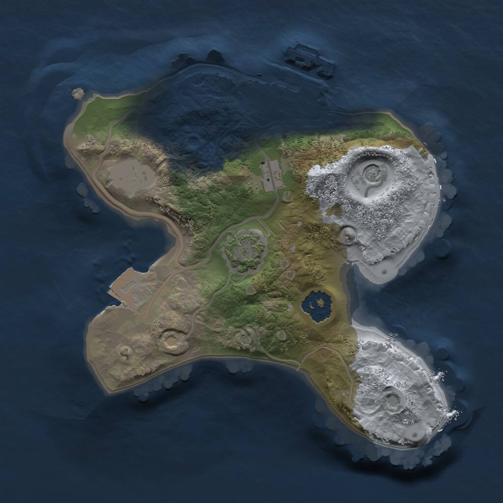 Rust Map: Procedural Map, Size: 1684, Seed: 1757679607, 4 Monuments