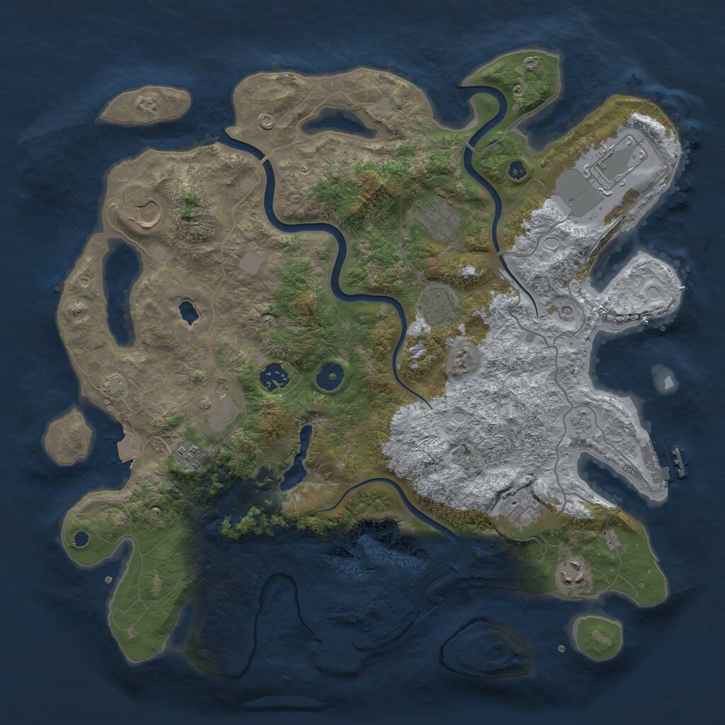 Rust Map: Procedural Map, Size: 4000, Seed: 1179484968, 15 Monuments
