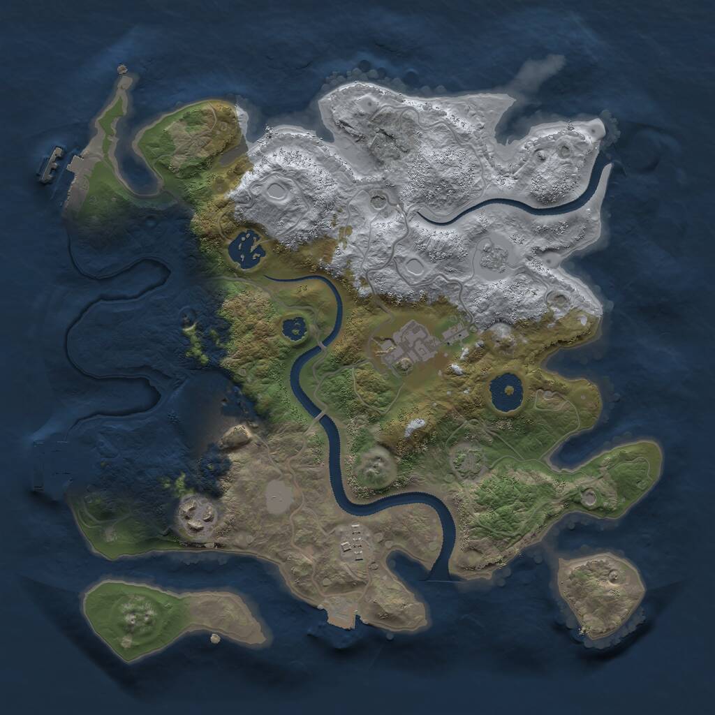 Rust Map: Procedural Map, Size: 3000, Seed: 97639, 11 Monuments