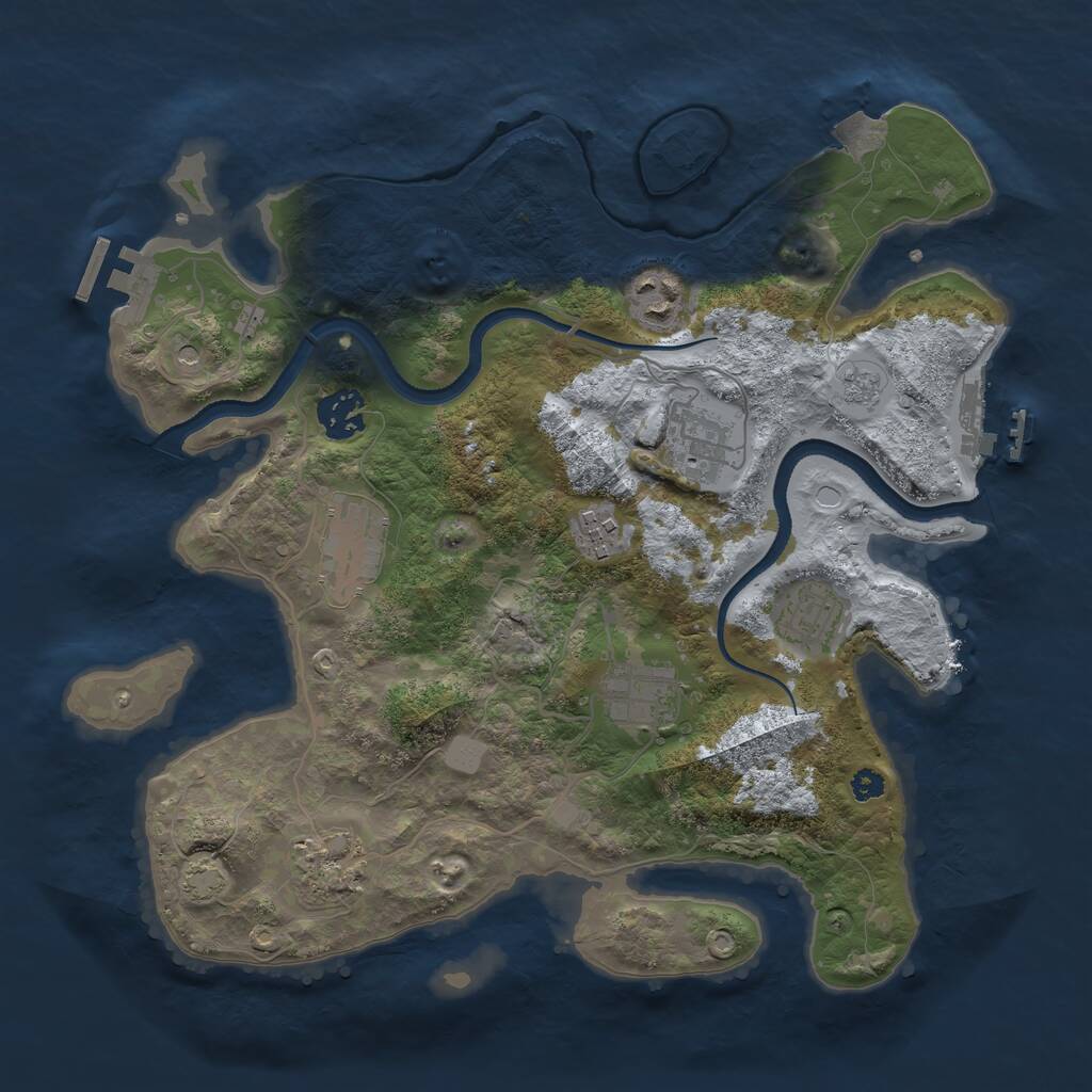 Rust Map: Procedural Map, Size: 3317, Seed: 1337, 14 Monuments