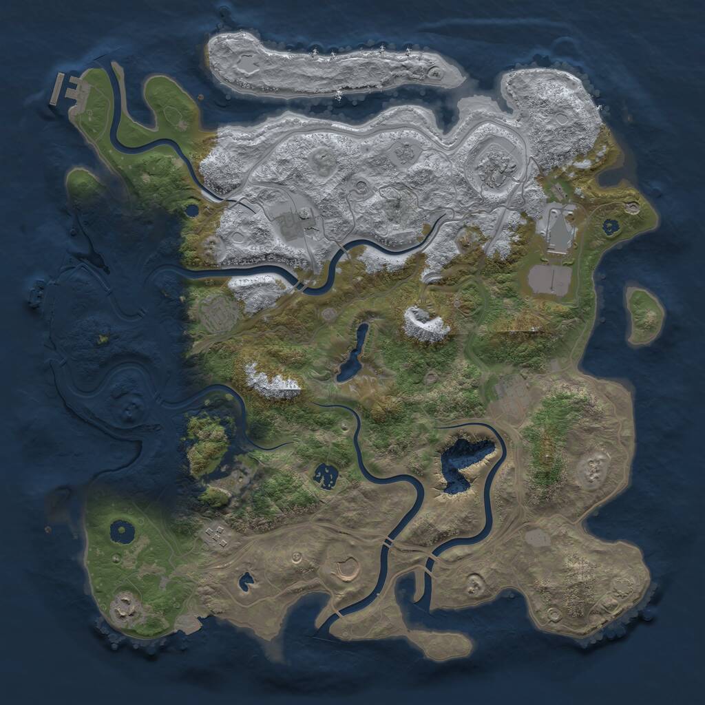 Rust Map: Procedural Map, Size: 4300, Seed: 321441, 16 Monuments