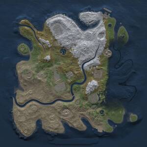 Thumbnail Rust Map: Procedural Map, Size: 3500, Seed: 9586156, 13 Monuments