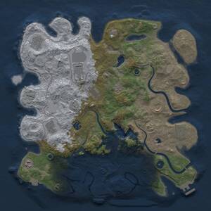 Thumbnail Rust Map: Procedural Map, Size: 4000, Seed: 64345, 15 Monuments