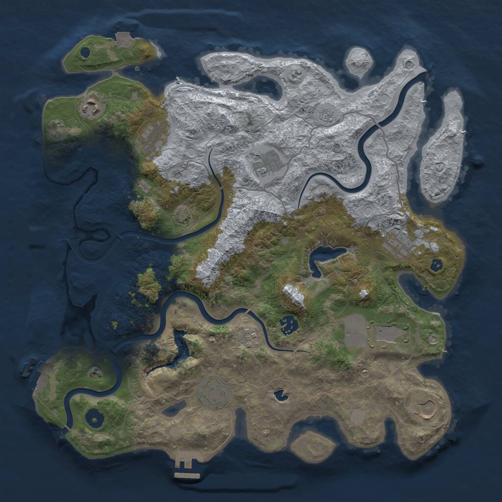 Rust Map: Procedural Map, Size: 4000, Seed: 1017239632, 15 Monuments