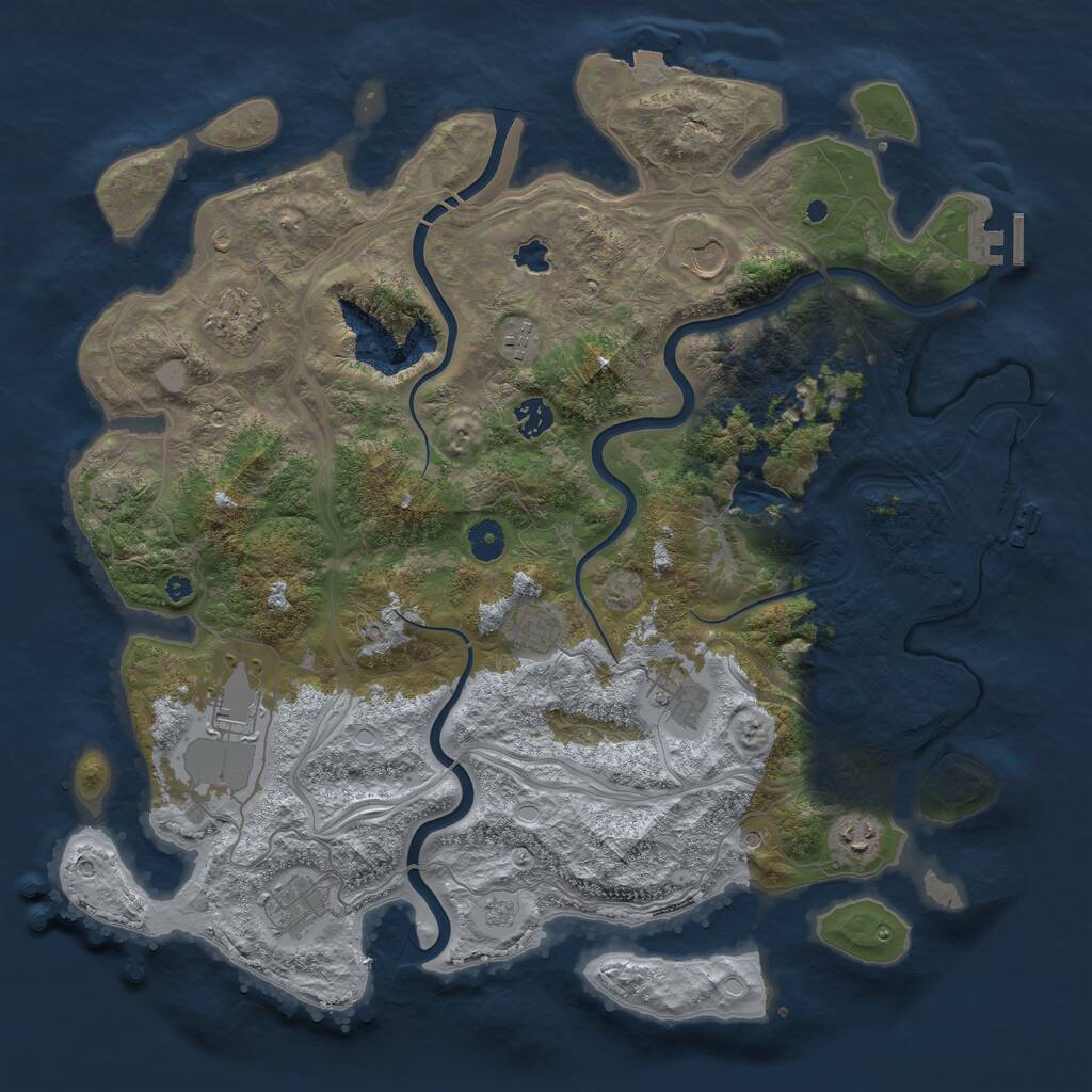 Rust Map: Procedural Map, Size: 4250, Seed: 728773552, 15 Monuments