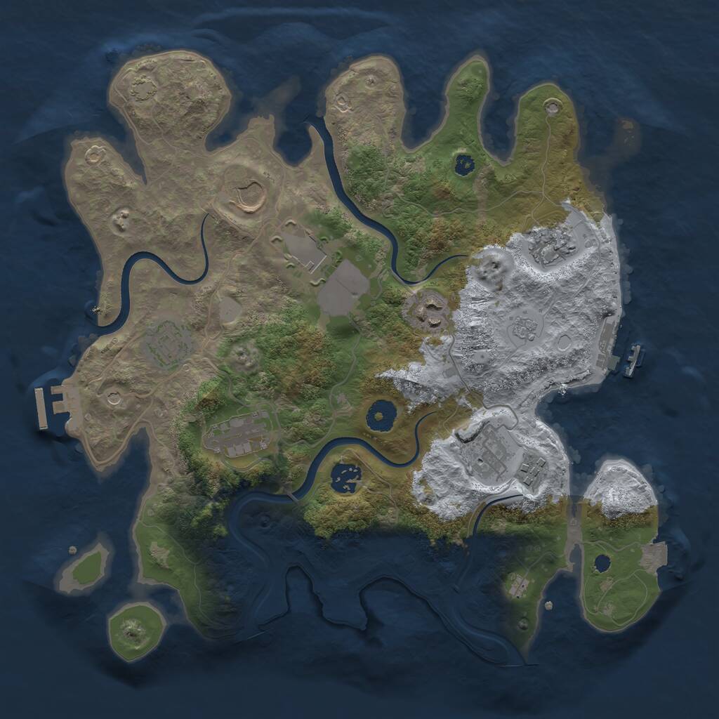 Rust Map: Procedural Map, Size: 3500, Seed: 52113, 15 Monuments