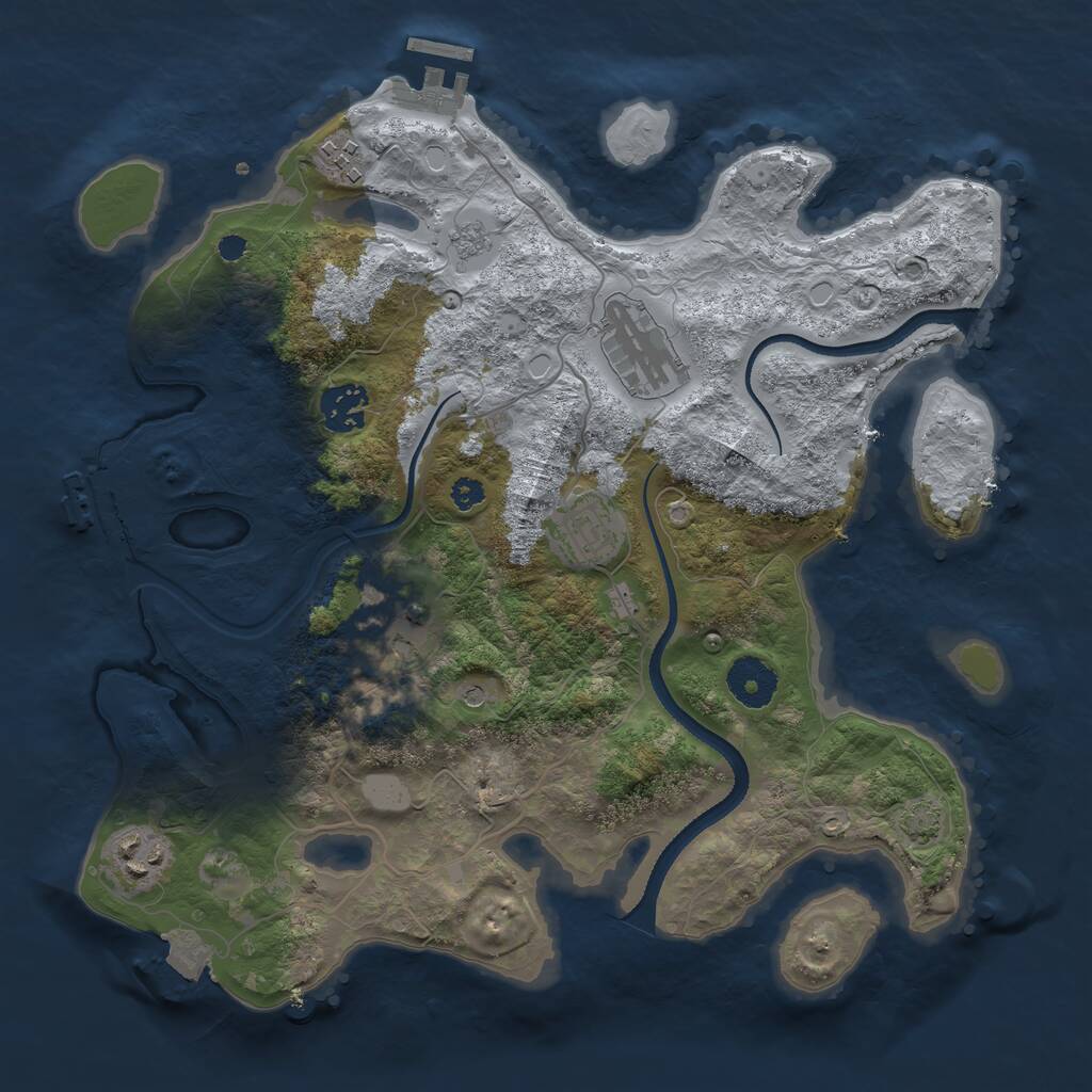 Rust Map: Procedural Map, Size: 3325, Seed: 8954332, 12 Monuments