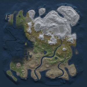 Thumbnail Rust Map: Procedural Map, Size: 3500, Seed: 1074204337, 13 Monuments