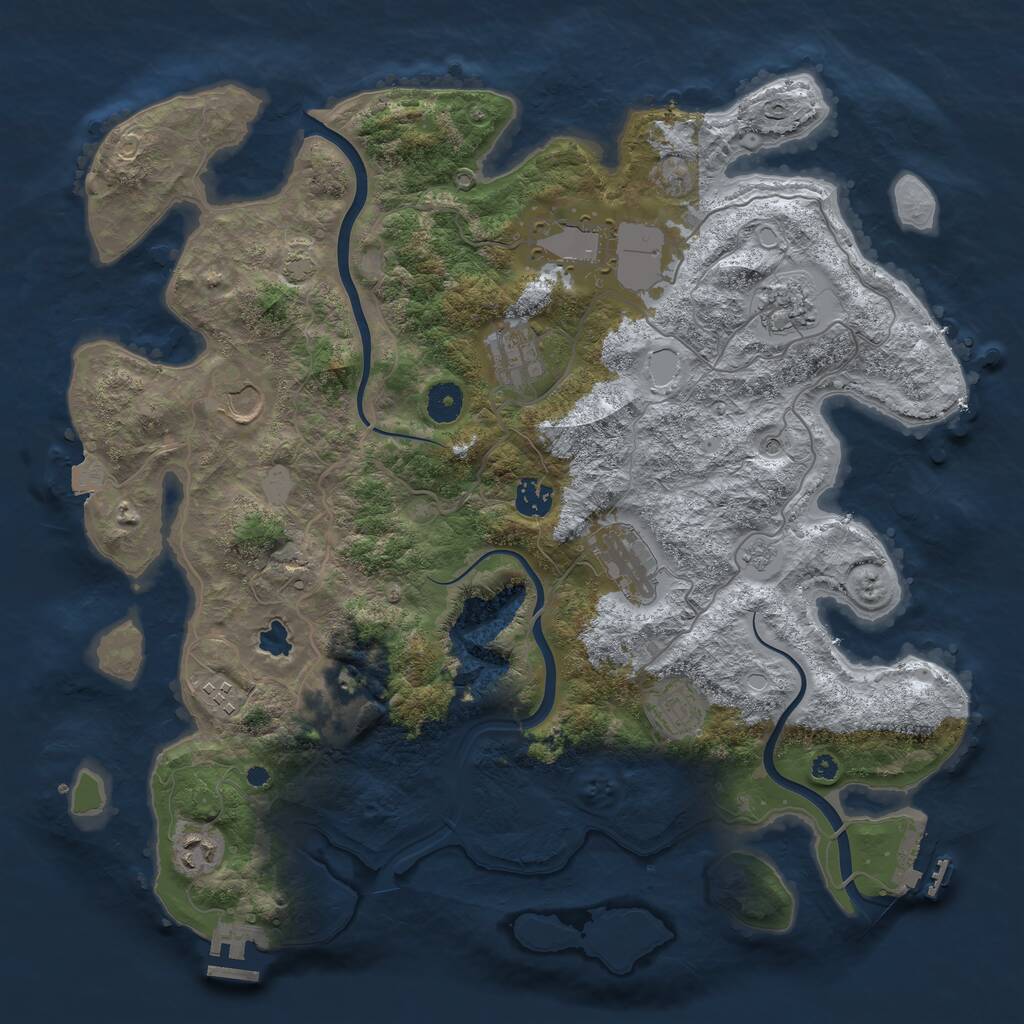 Rust Map: Procedural Map, Size: 4000, Seed: 453693302, 16 Monuments