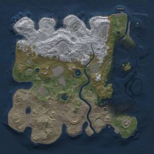 Thumbnail Rust Map: Procedural Map, Size: 3600, Seed: 1984856255, 16 Monuments