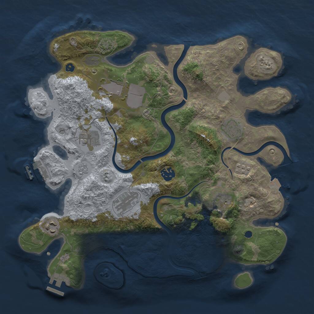 Rust Map: Procedural Map, Size: 3500, Seed: 1777983560, 14 Monuments