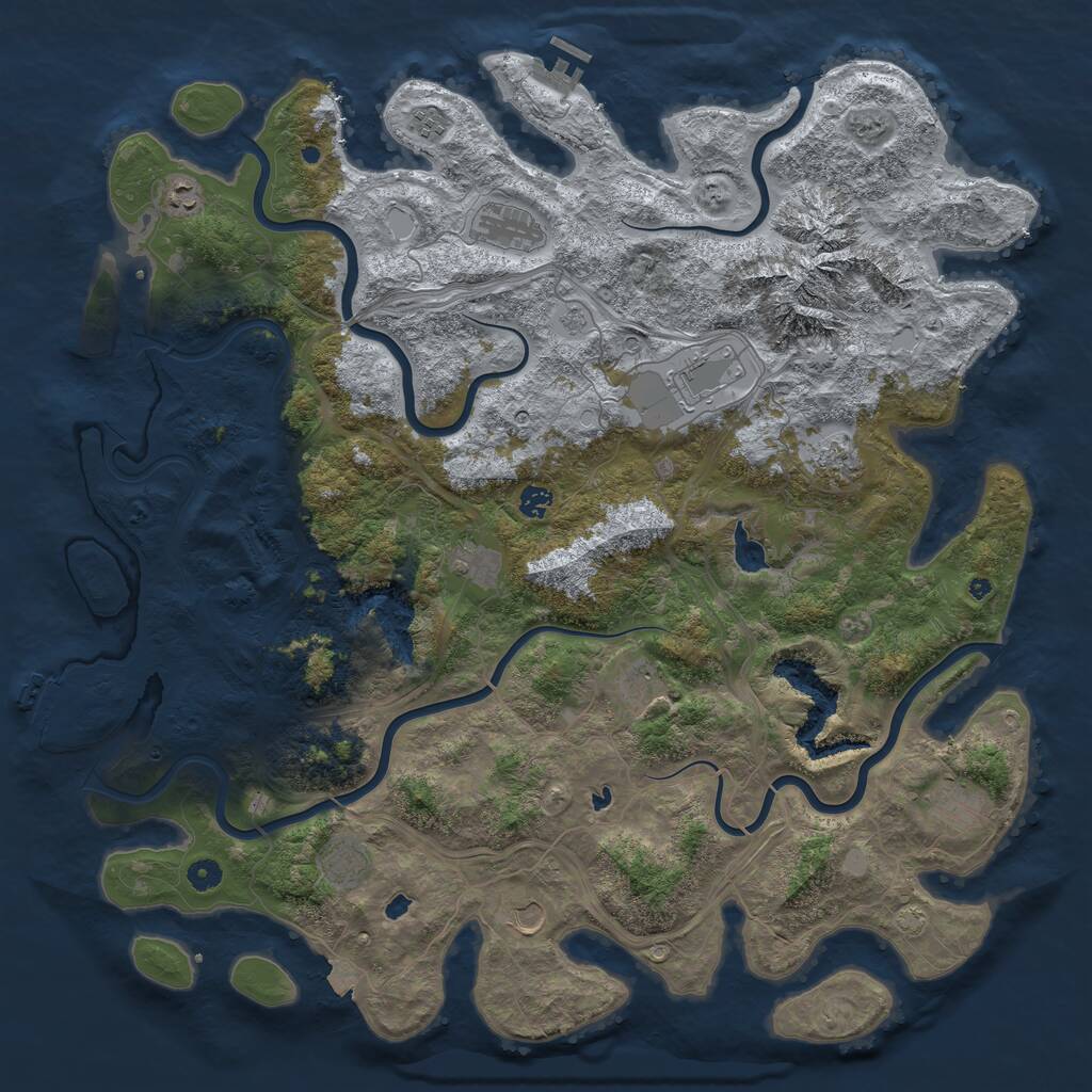 Rust Map: Procedural Map, Size: 5000, Seed: 220, 17 Monuments