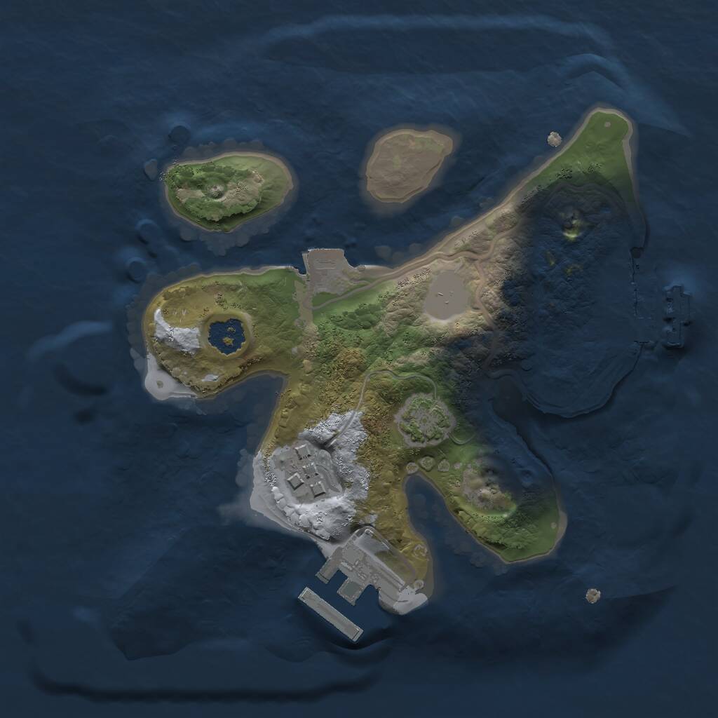 Rust Map: Procedural Map, Size: 2000, Seed: 21457723, 5 Monuments