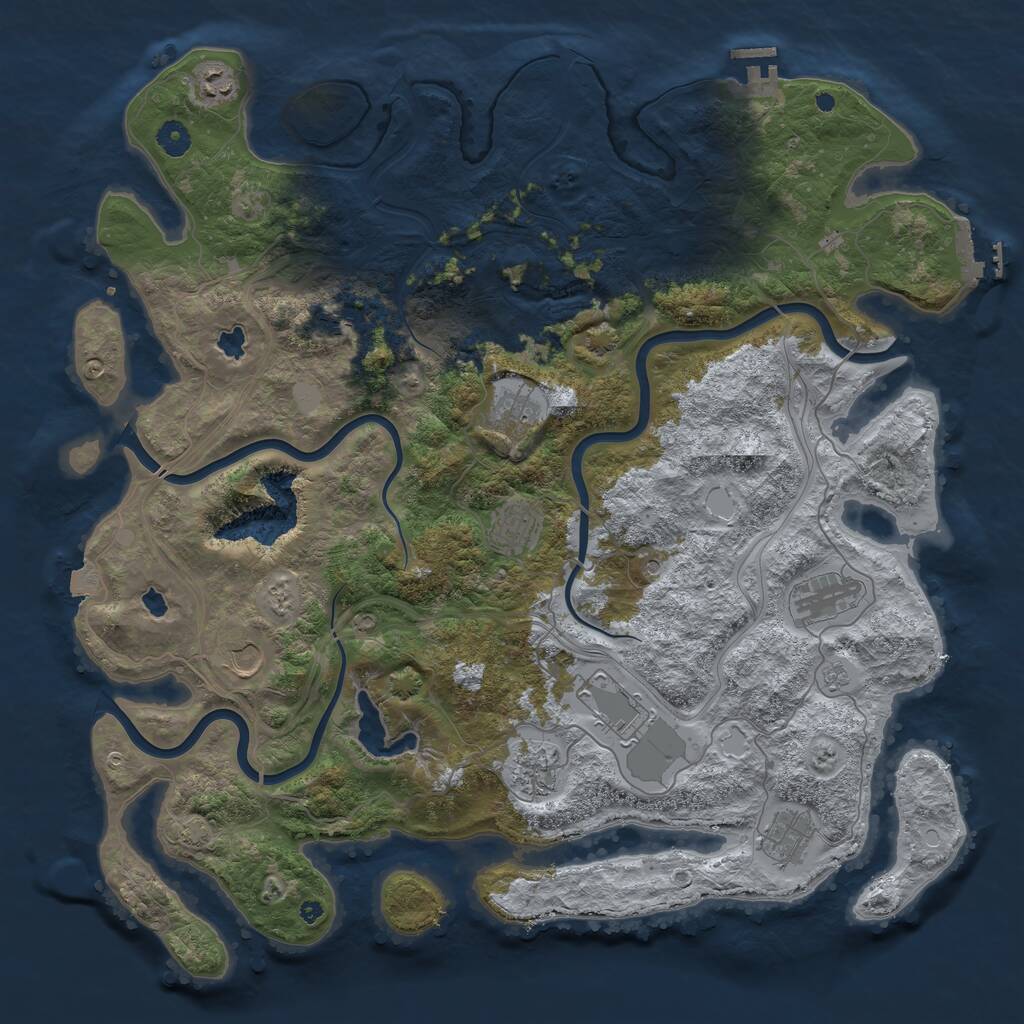 Rust Map: Procedural Map, Size: 4500, Seed: 311583390, 15 Monuments