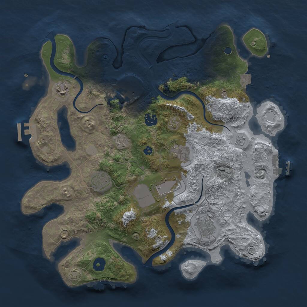 Rust Map: Procedural Map, Size: 3500, Seed: 1440, 14 Monuments