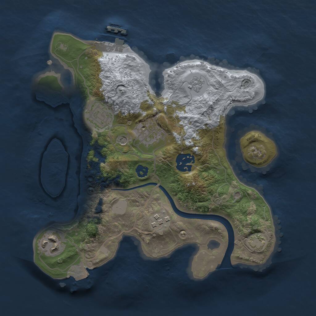 Rust Map: Procedural Map, Size: 2500, Seed: 900969203, 10 Monuments