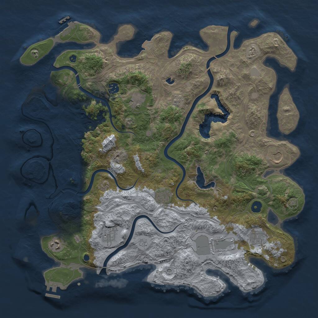 Rust Map: Procedural Map, Size: 4300, Seed: 495463094, 15 Monuments
