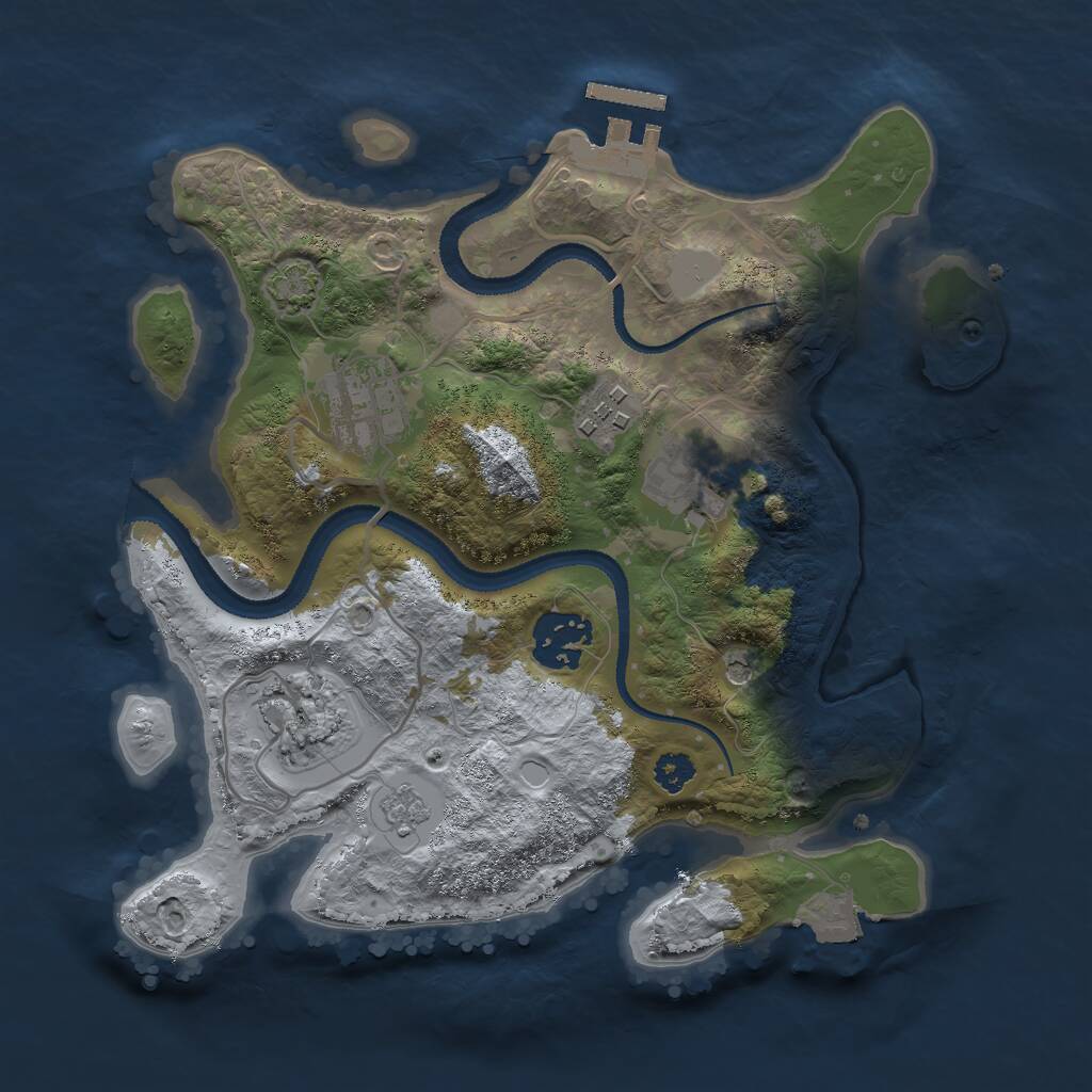 Rust Map: Procedural Map, Size: 2750, Seed: 1026011746, 10 Monuments