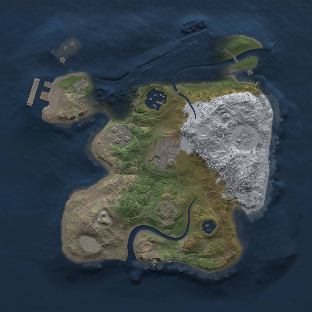 Rust Map: Procedural Map, Size: 2250, Seed: 633929239, 8 Monuments