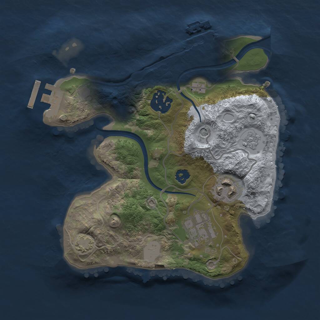Rust Map: Procedural Map, Size: 2250, Seed: 633929239, 9 Monuments