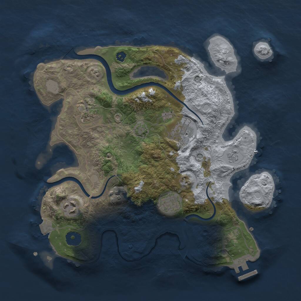 Rust Map: Procedural Map, Size: 3000, Seed: 24213, 10 Monuments