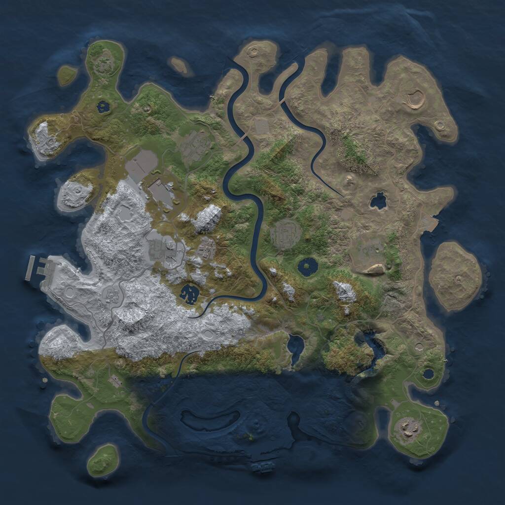 Rust Map: Procedural Map, Size: 4000, Seed: 1328130747, 15 Monuments