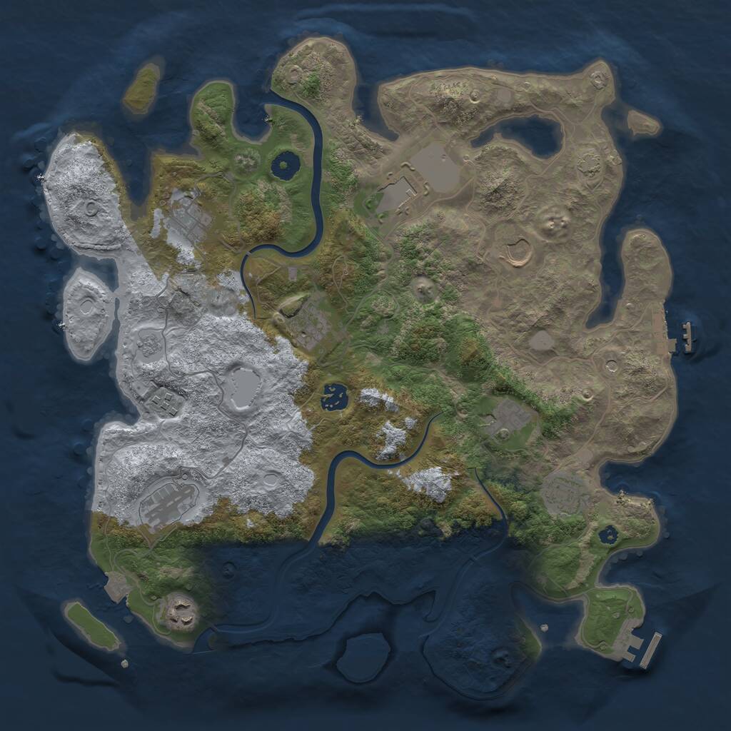 Rust Map: Procedural Map, Size: 3900, Seed: 145214, 16 Monuments