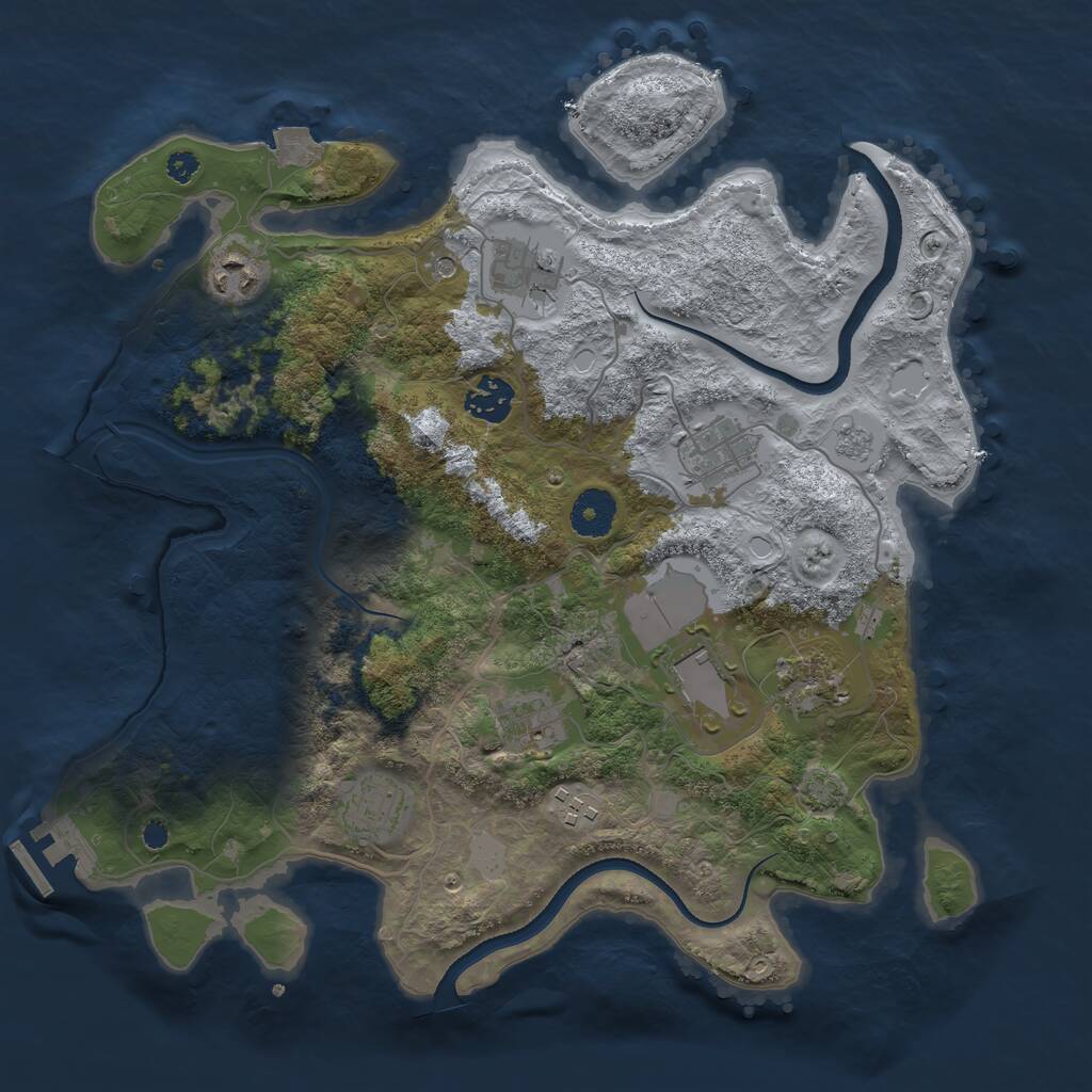 Rust Map: Procedural Map, Size: 3500, Seed: 657874694, 14 Monuments