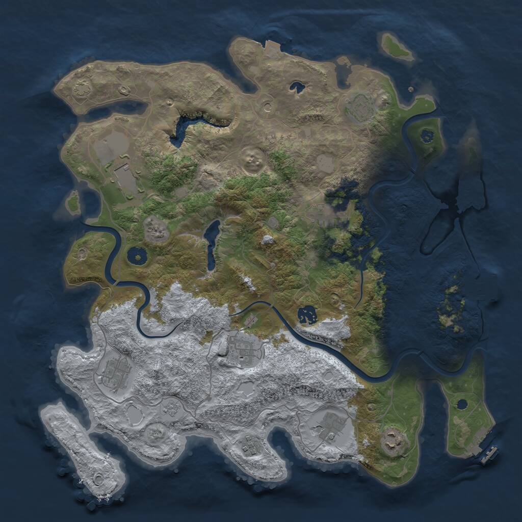 Rust Map: Procedural Map, Size: 4000, Seed: 25503026, 15 Monuments