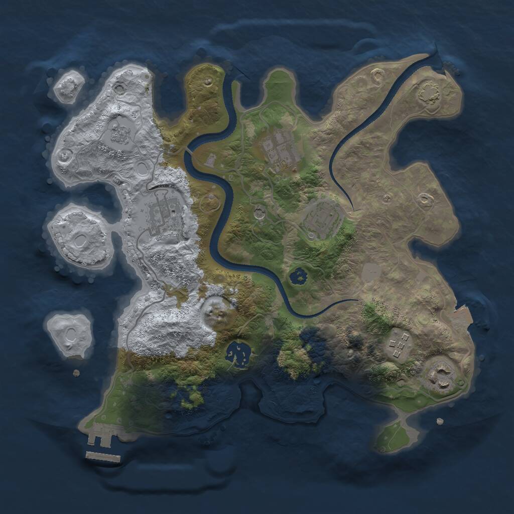 Rust Map: Procedural Map, Size: 3000, Seed: 545285115, 11 Monuments