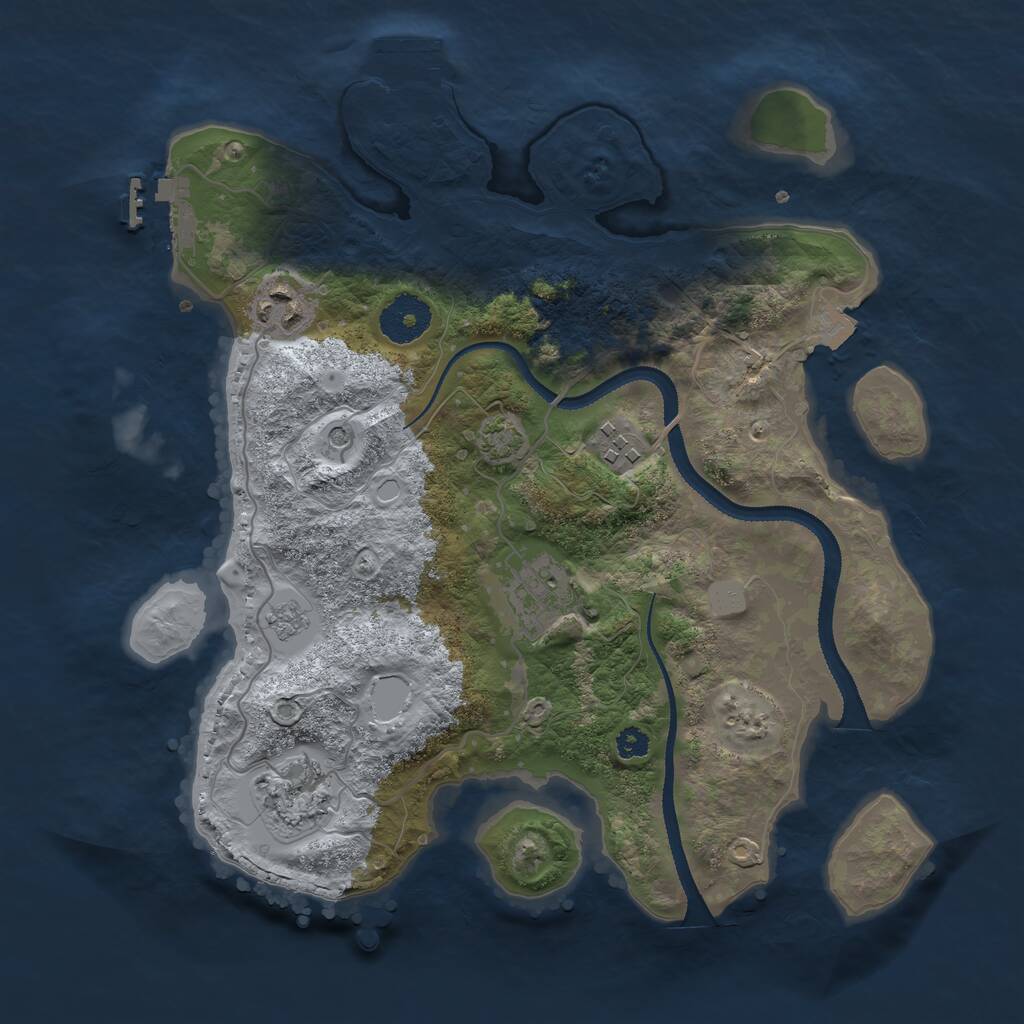 Rust Map: Procedural Map, Size: 3150, Seed: 100, 10 Monuments