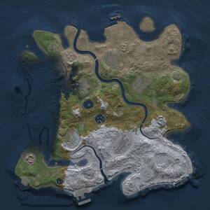 Thumbnail Rust Map: Procedural Map, Size: 3300, Seed: 1925133292, 14 Monuments