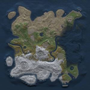 Thumbnail Rust Map: Procedural Map, Size: 3500, Seed: 1935066274, 14 Monuments