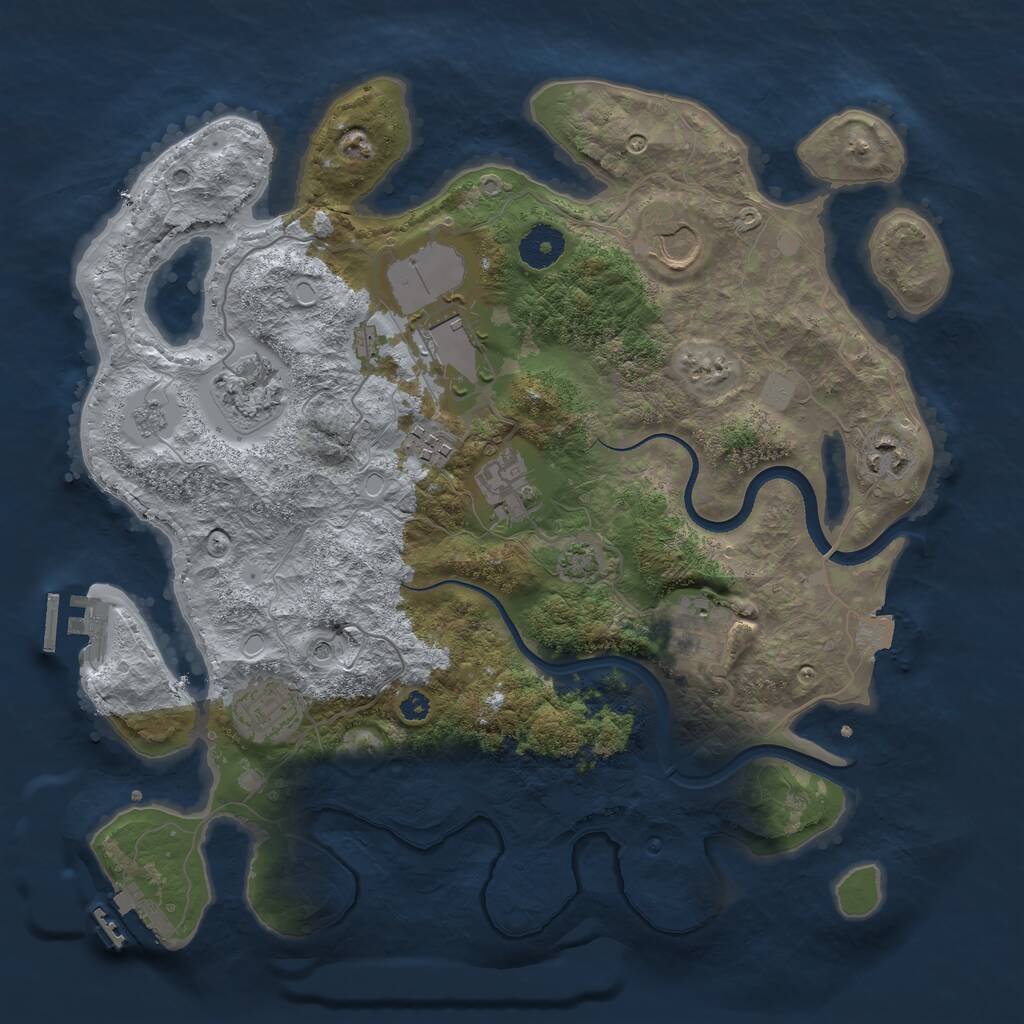 Rust Map: Procedural Map, Size: 3525, Seed: 2022, 14 Monuments