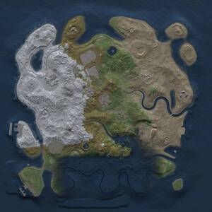 Thumbnail Rust Map: Procedural Map, Size: 3525, Seed: 2022, 14 Monuments