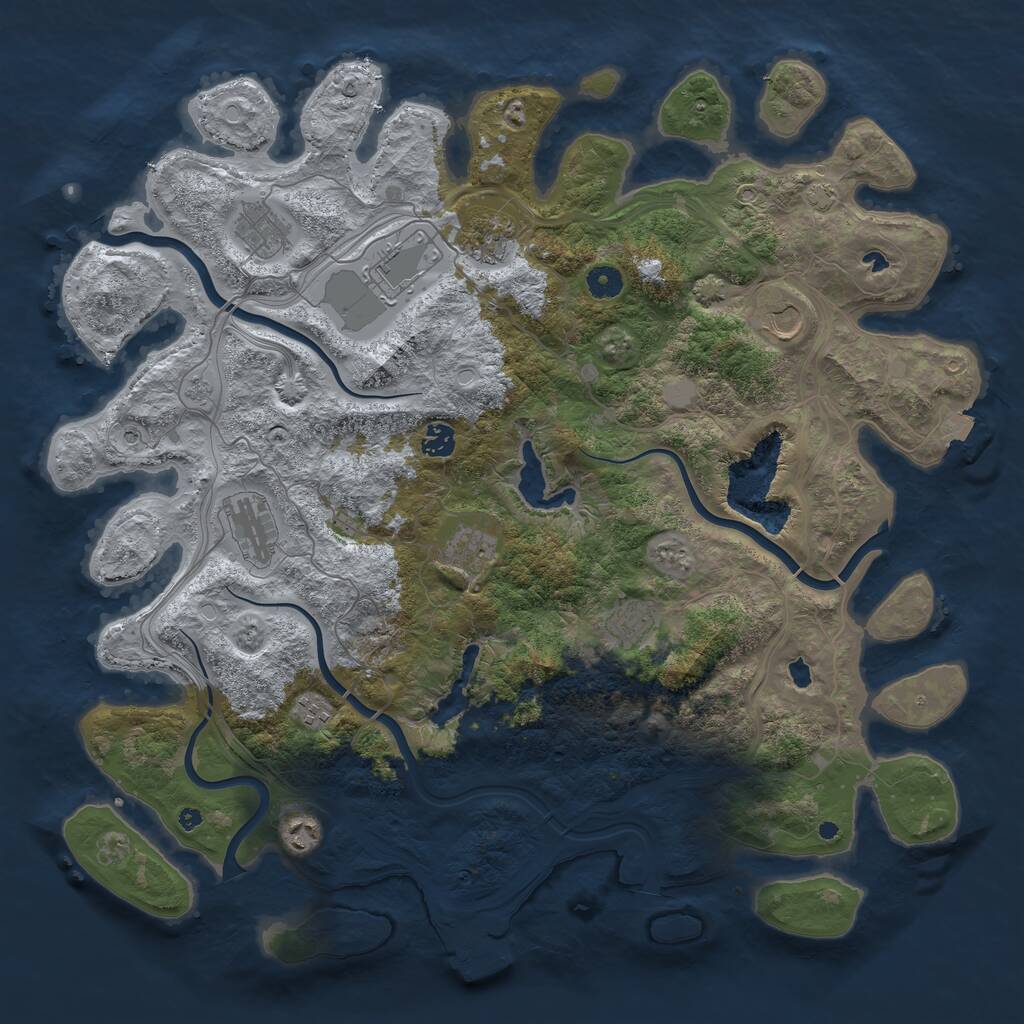 Rust Map: Procedural Map, Size: 4500, Seed: 168886, 15 Monuments